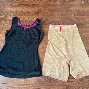 Lot of Two Women's Size Large Spanx Tank Top + Girdle Panties